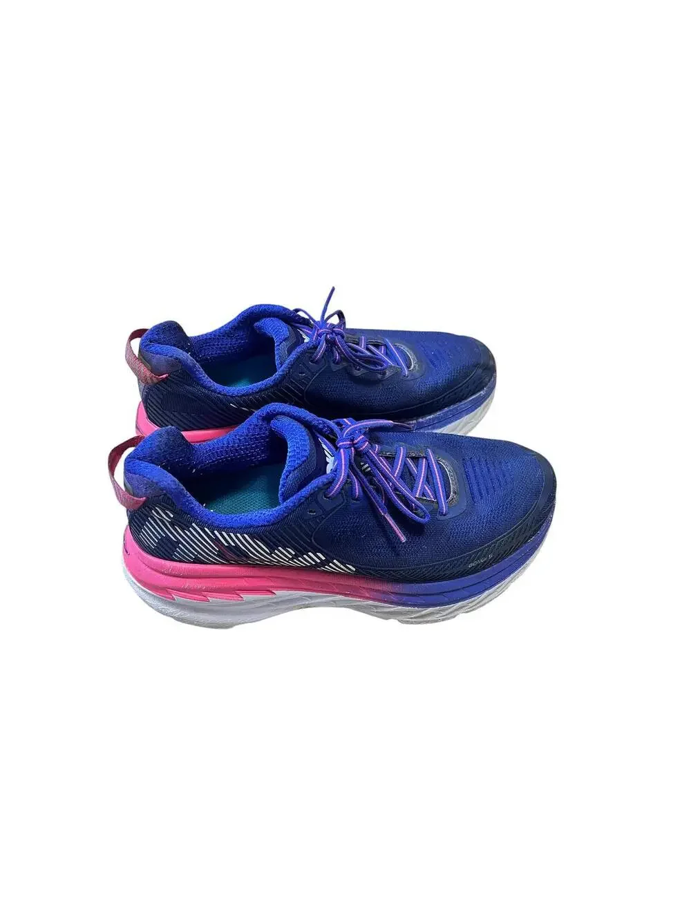 Hoka One One Bondi 5 Women Shoes Size 9 Navy /Pink Running Training Sneakers - Picture 1 of 6